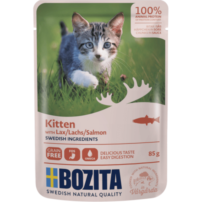 Bozita Häppchen in Sauce Pouch Kitten mit Lachs - Fresh Fellow - 57300330036211