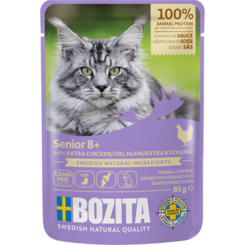 Bozita Häppchen in Sauce Pouch Senior 8+ mit Huhn - Fresh Fellow - 57300330036259