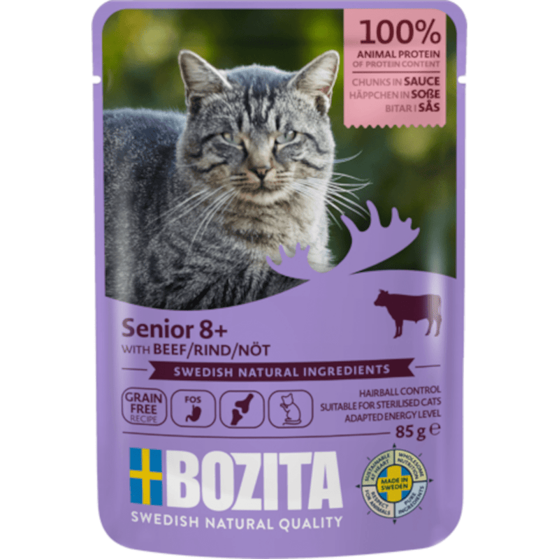 Bozita Häppchen in Sauce Pouch Senior 8+ mit Rind - Fresh Fellow - 57300330036266