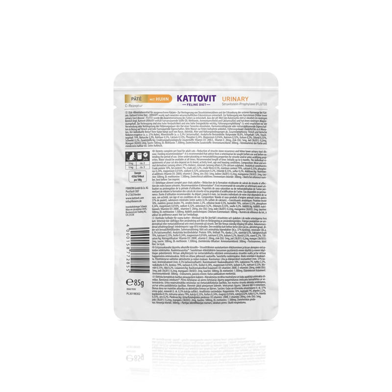 Kattovit Feline Diet Pate Urinary mit Huhn - Fresh Fellow - 4000158772855