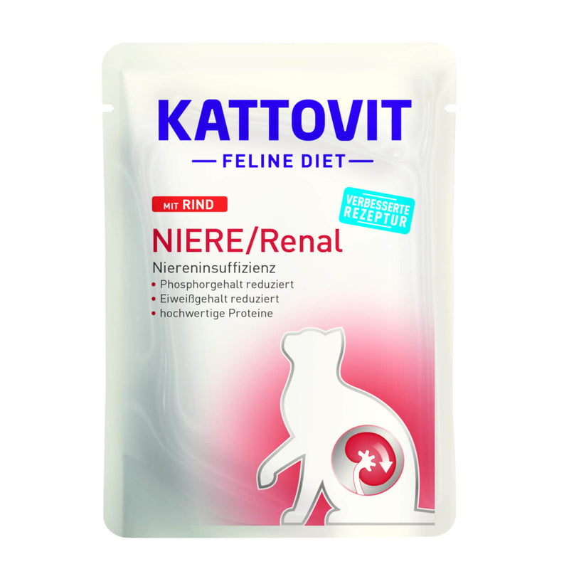 Kattovit Feline Diet Pouch Niere/Renal mit Rind