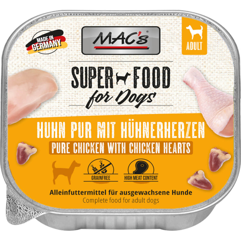 MACs Dog Schale Huhn Pur mit Hühnerherzen