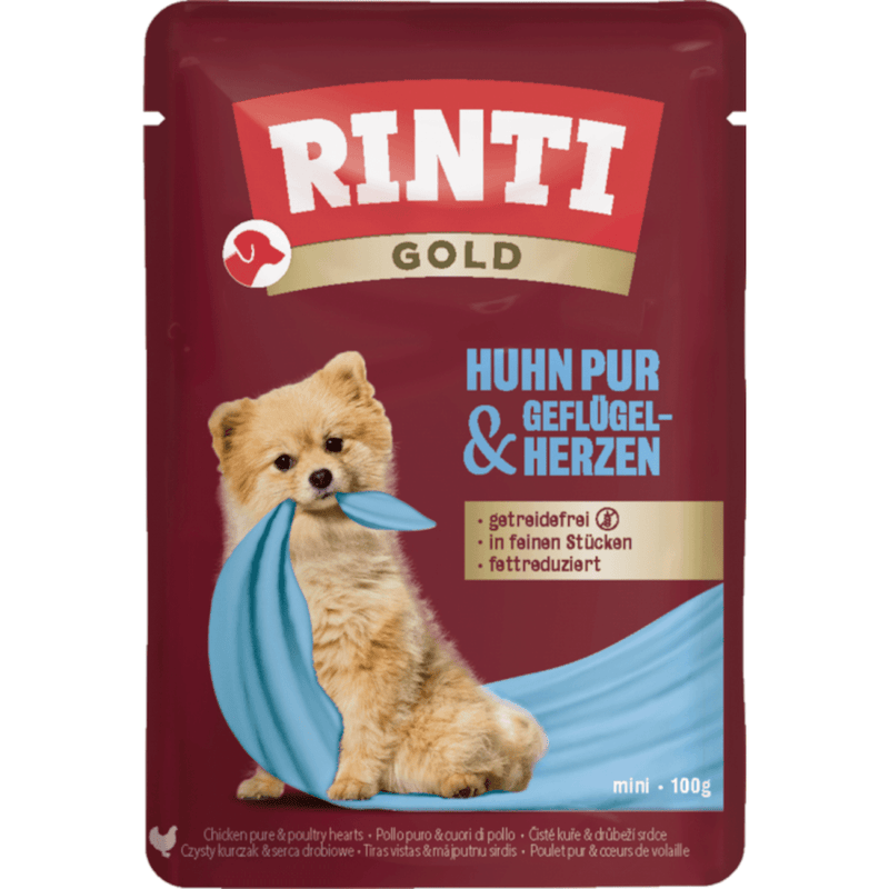Rinti Gold Pouch Huhn Pur & Geflügelherzen - Fresh Fellow - 4000158830043
