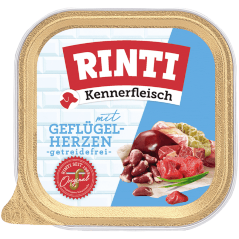 Rinti Kennerfleisch Schale Geflügelherzen - Fresh Fellow - 4000158825148