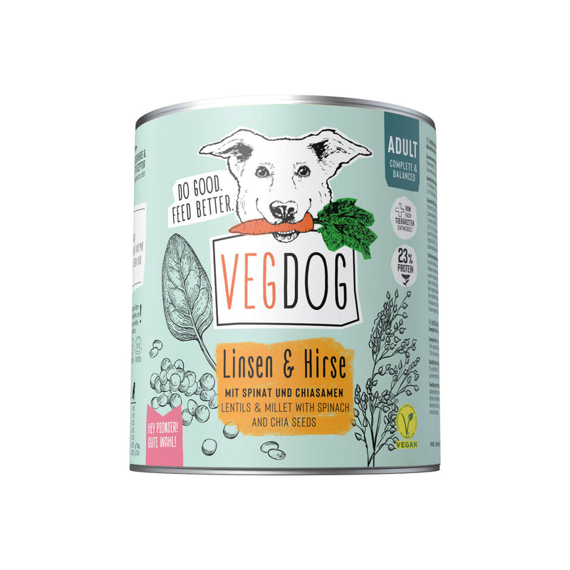 VEGDOG Adult Linsen & Hirse - Fresh Fellow - 4260446690111