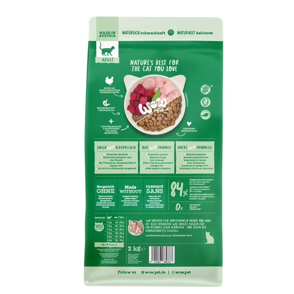WOW Cat Adult Trockenfutter Huhn mit Katzenminze
