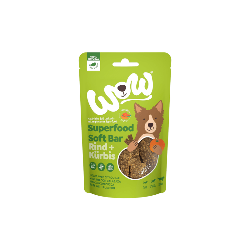 WOW Dog Superfood Soft Bar Rind & Kürbis