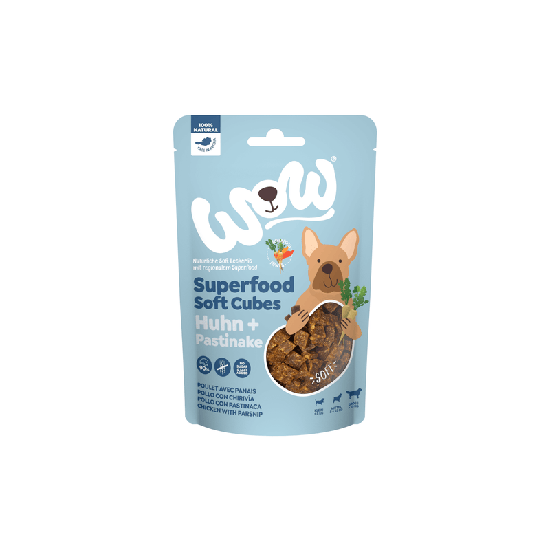 WOW Dog Superfood Soft Cubes Huhn & Pastinake