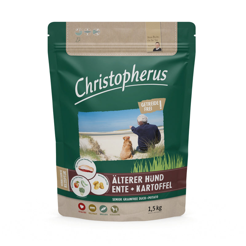 Christopherus Getreidefrei Ente & Kartoffel Senior 1,5kg Beutel