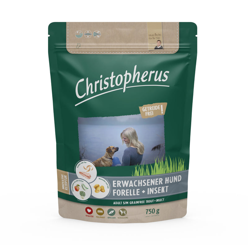 Christopherus Getreidefrei Forelle & Insekt 1,5kg Sack