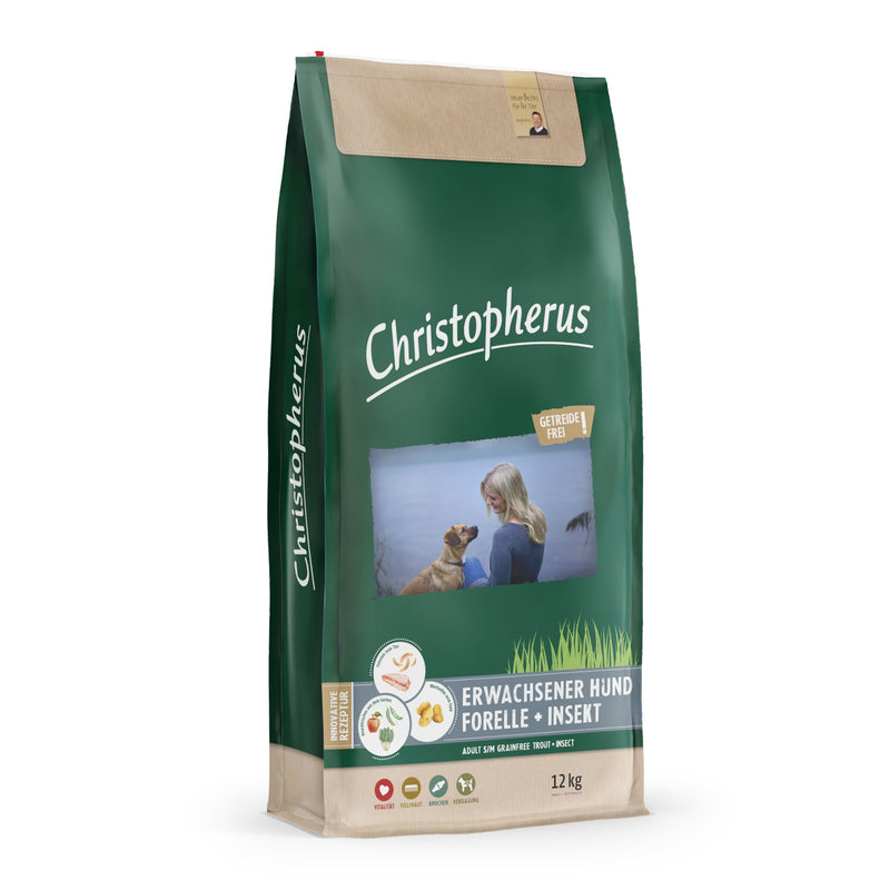 Christopherus Getreidefrei Forelle & Insekt 12kg Sack