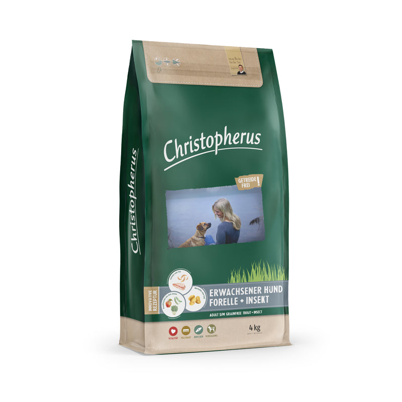 Christopherus Getreidefrei Forelle & Insekt 4kg Sack