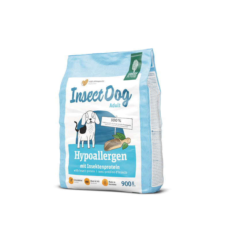 Green Petfood InsectDog Hypoallergen 900g Beutel seitlich