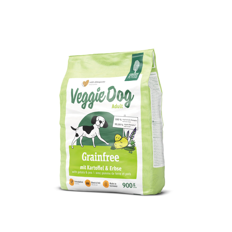 Green Petfood VeggieDog Grainfree 900g Beutel seitlich