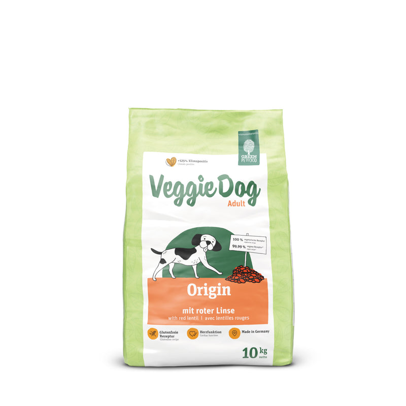 Green Petfood VeggieDog Origin 10kg Sack frontal